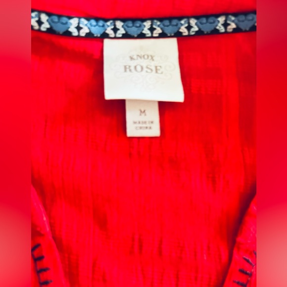 Knox Rose Red Embroidered Sleeveless Dress. Size M. - Picture 9 of 9